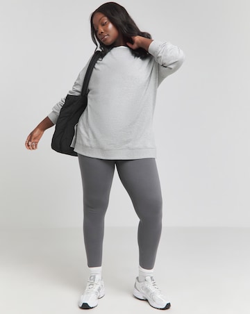 Basic Grey Marl Side Split Longline Sweatshirt Tunic