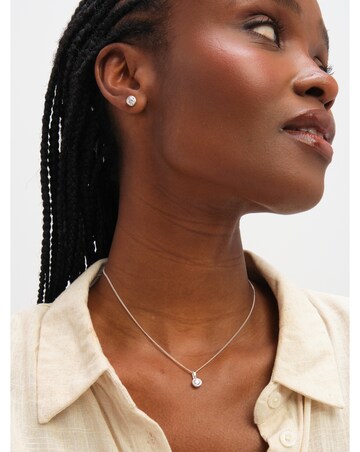 Inicio Sterling Silver Plated Cubic Zirconia Bezel Set - Gift Box