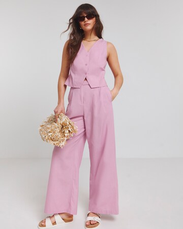 Native Youth Lilac Linen Mix Waistcoat