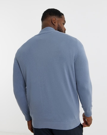 Cotton 1/4 Zip Funnel Knit Top