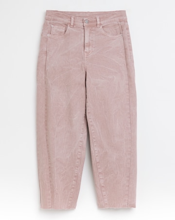 Simply Be Salt Pink Denim Cropped Barrel Jeans