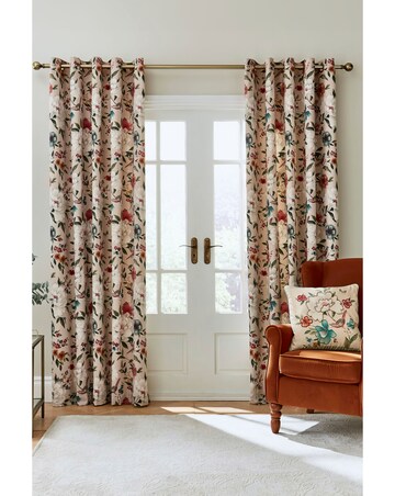 Catherine Lansfield Pippa Floral Birds Eyelet Thermal Curtain