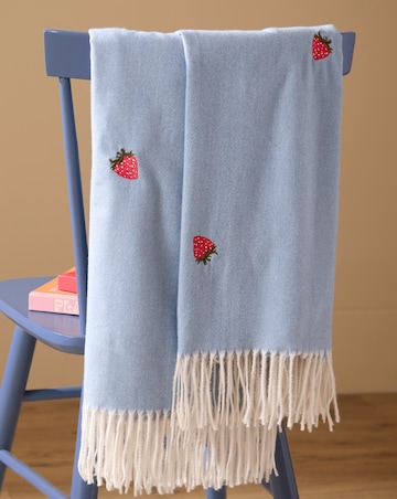 Furn. Fruits Leightweight Embroidered Throw