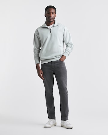 Union Garment Dyed 1/4 Zip Sweat- Steel Blue