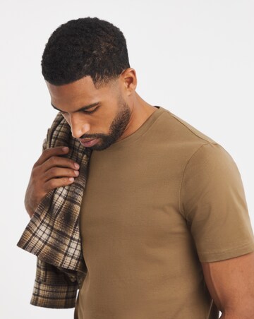 Pure Cotton Crew Neck T-Shirt Long - Beige