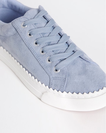 Janey Scalloped Edge Lace Up Trainer - Extra Wide Fit (EEE)