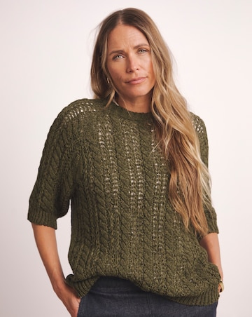 Anthology Khaki Cable Half Sleeve T-shirt