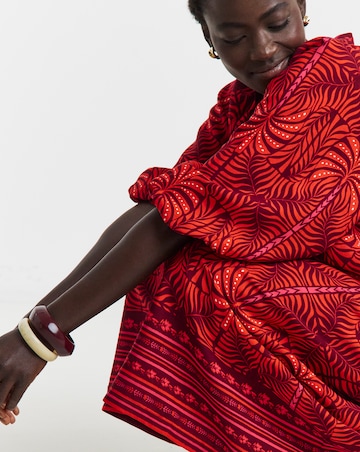 Printed Linen A Line Skirt
