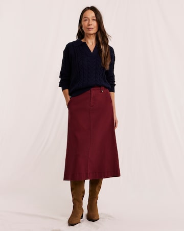 Julipa Stretch Cotton Midi Skirt