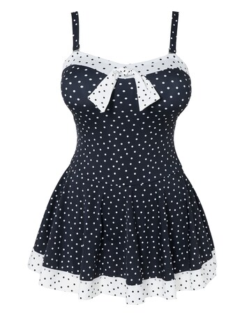 Figleaves Spot Contrast Bandeau Swimdress