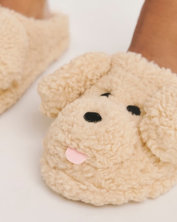 Vinny Dog Novelty Mule Slippers Wide Fit