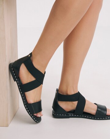 Jade Stretch Cross Flat Sandals Wide E Fit Simply Comfort