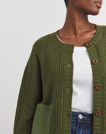 Woven Pocket Cardigan