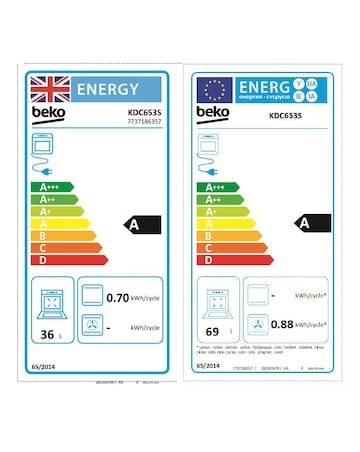 Beko KDC653S Double Oven Electric Cooker - Silver