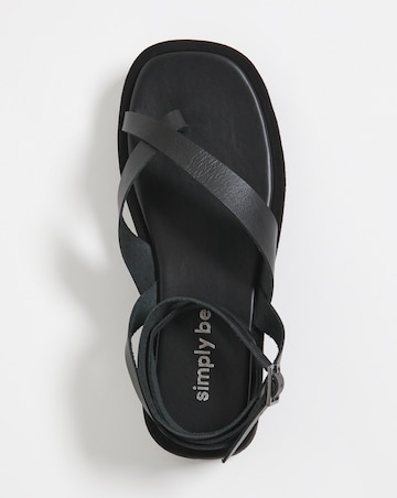 Faye Toe Post Ankle Tie Flatform Sandals - Wide Fit (E)