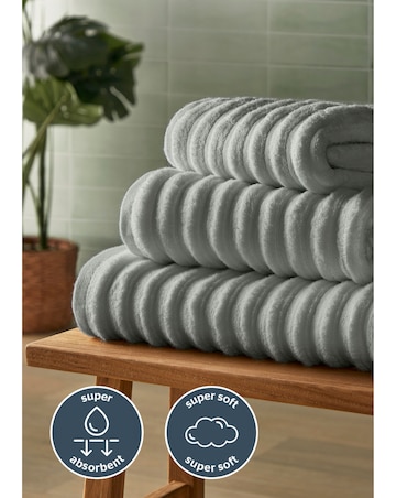 Silentnight Ribbed Cotton Towels Packs of 2