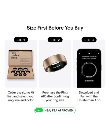 Ultrahuman Ring AIR Bluetooth Smart Ring - Brushed Rose Gold - Size 9