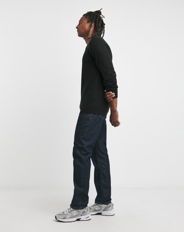 V Neck Black Acrylic Knitted Jumper