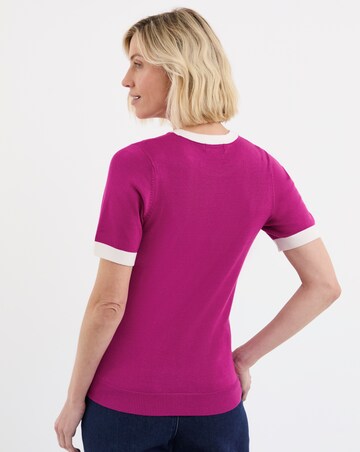 Contrast Tipping Knitted T-shirt