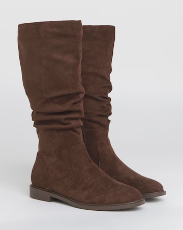 Pebble Knee High Ruched Boots - Extra Wide Fit (EEE) & Super Curvy Calf