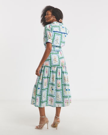 Hope & Ivy Lilth Postcard Print Maxi Dress