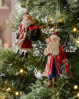 Gisela Graham Santa Hanging Decorations - Set of 2