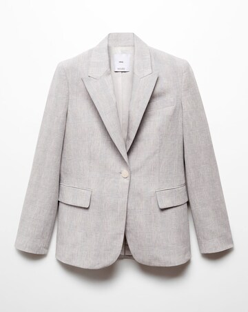 Mango Houndstood Linen Jacket Blazer