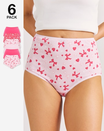 Pretty Secrets (6 Pack) Cotton Full Fit Brief Knickers