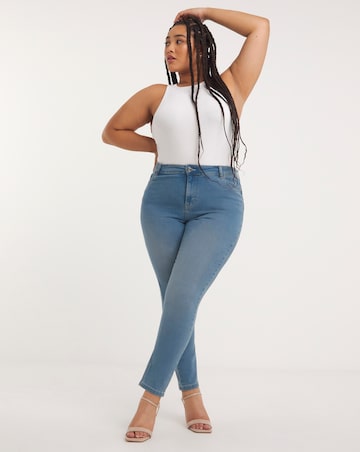 Simply Be Lexi Mid Blue High Waist Super Soft Slim Leg Jeans