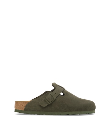 Birkenstock Classic Suede Boston Clogs - Thyme