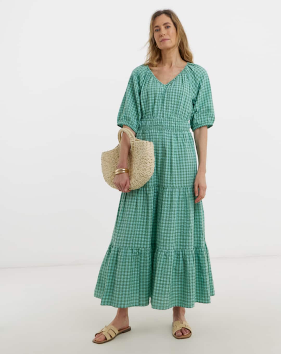 long sleeve cotton maxi dress for women DF Cotton Maxi Dress Full Sleeves – DesignerFriday