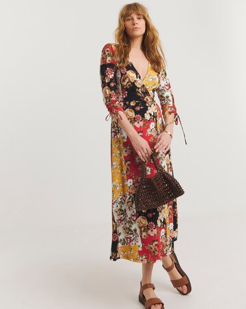 Joe Browns Jersey Patchwork Floral Wrap Maxi Dress