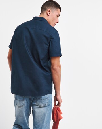 Voi Plain Oxford Short Sleeve Shirt Long Length