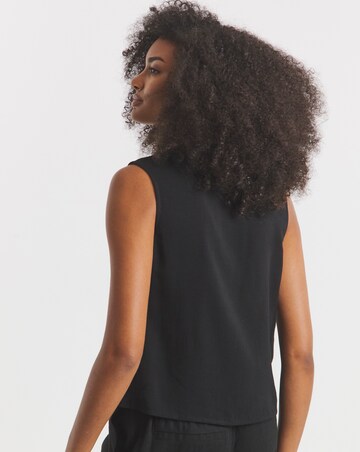 Simply Be Black Viscose V Neck Waistcoat