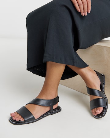 Janna Elasticated Flat Sandals - Wide Fit (E)