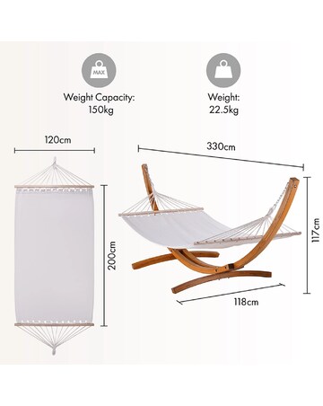 VonHaus Santorini Wooden Frame Hammock