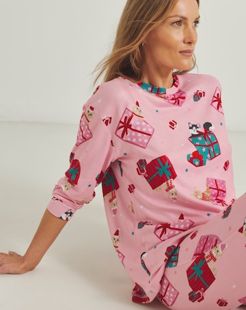Simply Be Christmas Cats Supersoft Twosie Pyjama Set
