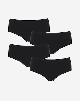 Pretty Secrets (4 Pack) Value Cotton Shorts Black