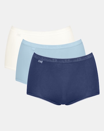 Sloggi (3 Pack) Basic Maxi Cotton Knickers Blue Multi
