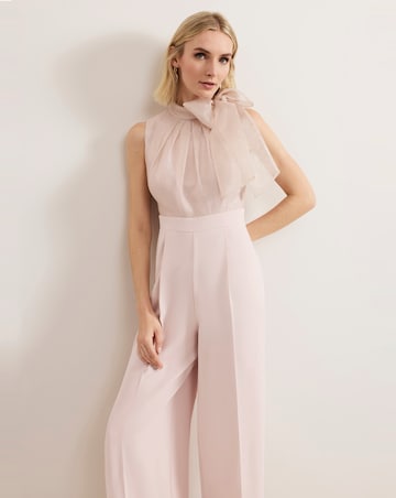 Phase Eight Stephy Shimmer Tie Neck Jumpsuit