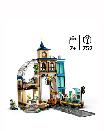 LEGO City Central Train Station Set for Fans of Construction Toys 60469