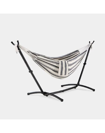 VonHaus Ibiza 2 Person Cotton Hammock with Steel Stand