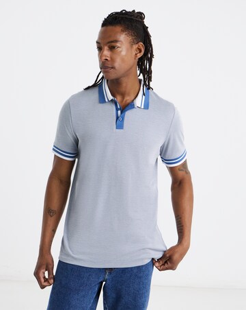 Tipped Jacquard Pique Polo Shirt Long