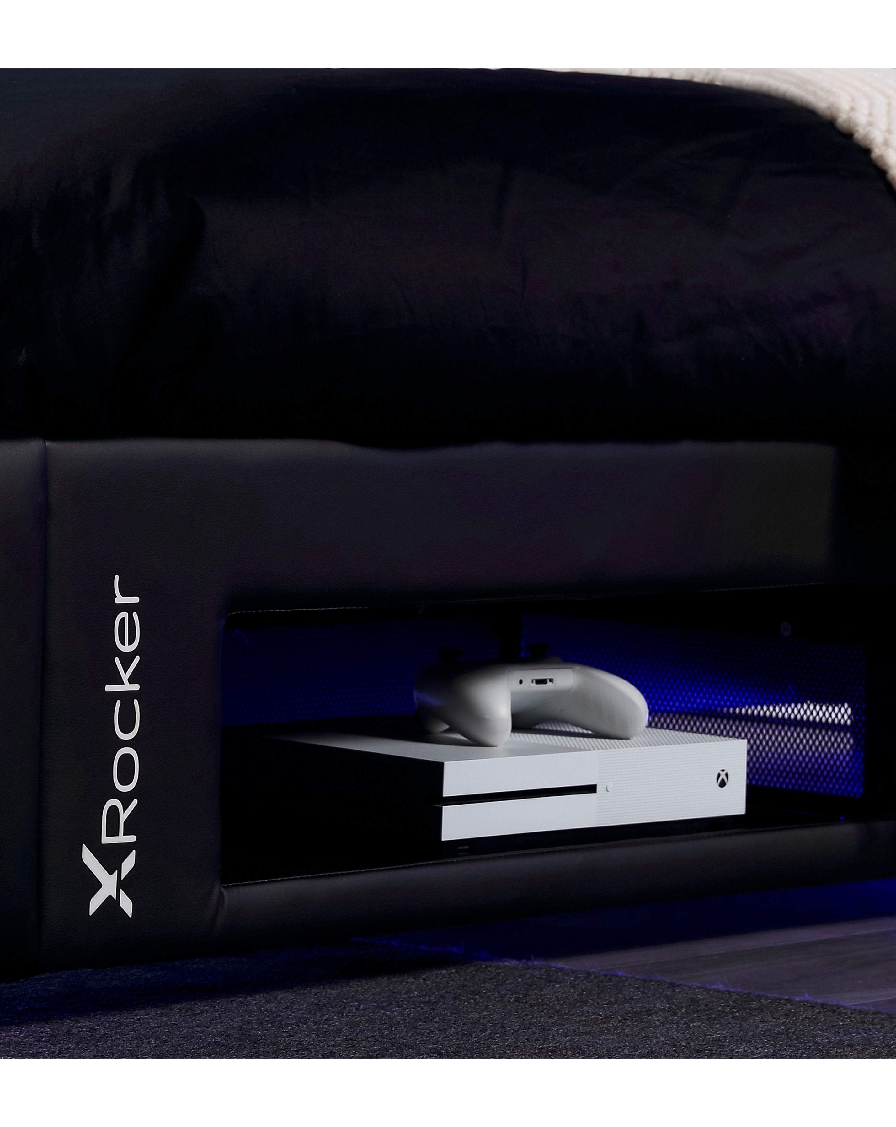 BEDWIN✖️HTC X Rocker Single Cerberus Twist TV Bed - Blue | Ambrose Wilson