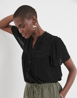 Textured Crinkle Ladder Insert Top