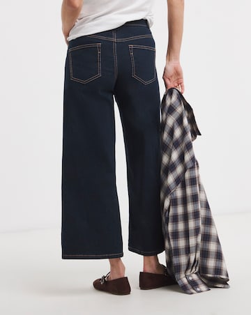 24/7 Dark Blue Wide Crop Jeans