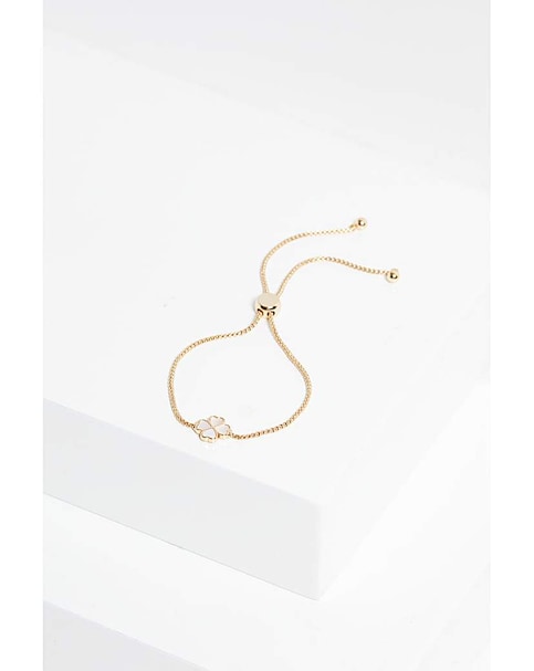 Jon Richard Gold Plated And MOP Enamel Heart Clover Toggle Bracelet