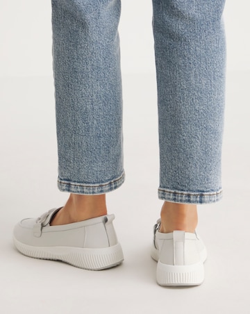 Heavenly Soles Carol Leather Sporty Loafers Wide E Fit