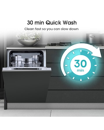 Hisense HV523E15UK Fully Integrated Slimline Dishwasher 10 Place Settings White