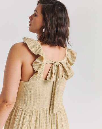 Simpy Be Textured Jersey Tiered Smock Dress With Frill Strap